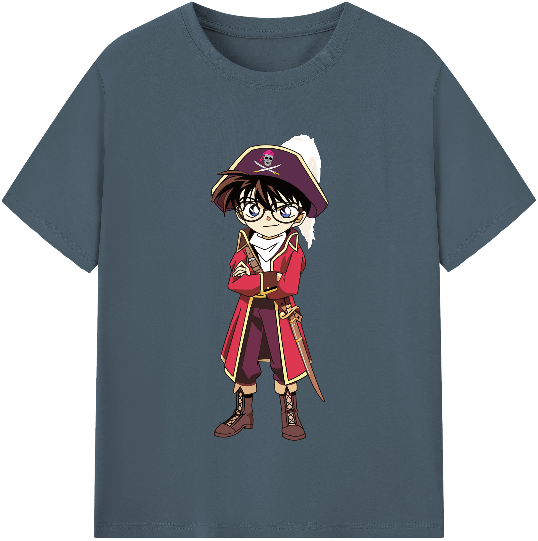 （画像用） 名探偵コナン 江戸川 コナン Detective Conan Conan Edogawa 綿100％半袖Tシャツ（フロントプリント）